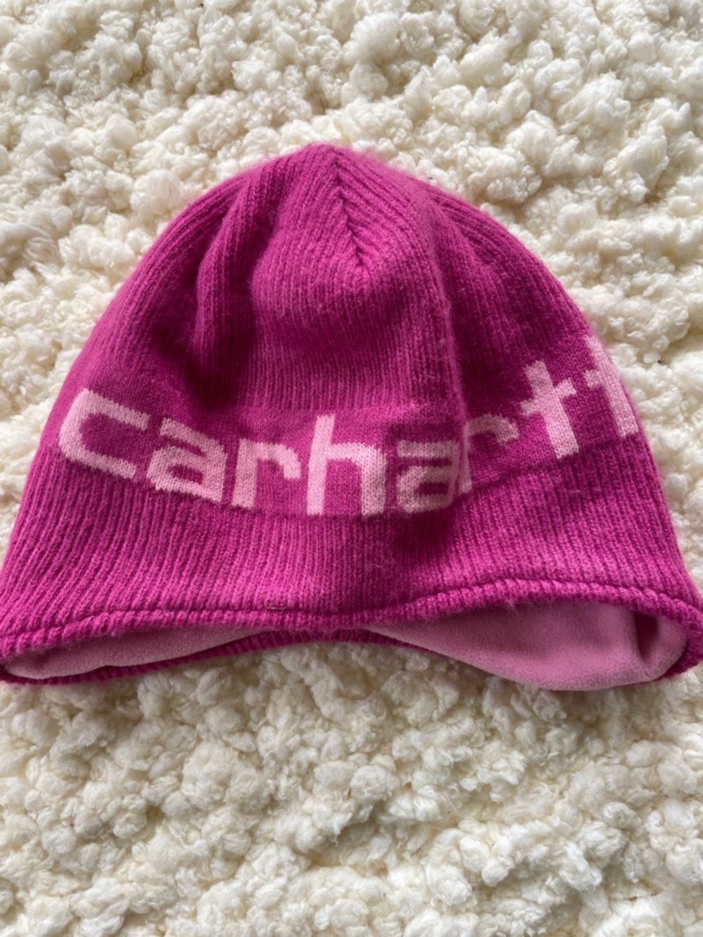 Carhartt Hot Pink Knit Logo Beanie